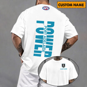 Auspiritmerch Port Adelaide Casual T-Shirt Custom Name Gift For Fan