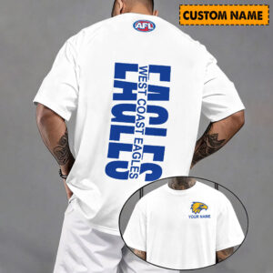 Auspiritmerch West Coast Eagles Casual T-Shirt Custom Name Gift For Fan