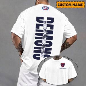 Auspiritmerch Melbourne Demons Casual T-Shirt Custom Name Gift For Fan
