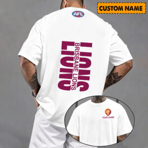 Auspiritmerch Brisbane Lions Casual T-Shirt Custom Name Gift For Fan