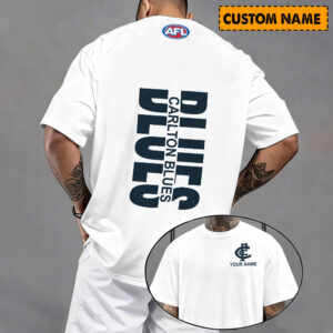 Auspiritmerch Carlton Blues Casual T-Shirt Custom Name Gift For Fan