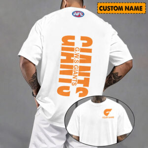 Auspiritmerch GWS Giants Casual T-Shirt Custom Name Gift For Fan