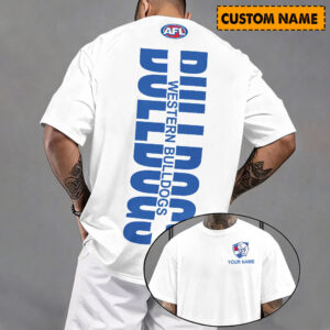 Auspiritmerch Western Bulldogs Casual T-Shirt Custom Name Gift For Fan