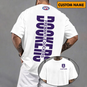 Auspiritmerch Fremantle Dockers Casual T-Shirt Custom Name Gift For Fan