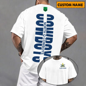 Auspiritmerch North Queensland Cowboys Casual T-Shirt Custom Name Gift For Fan