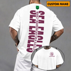 Auspiritmerch Manly Warringah Sea Eagles Casual T-Shirt Custom Name Gift For Fan