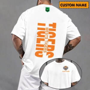 Auspiritmerch Wests Tigers Casual T-Shirt Custom Name Gift For Fan
