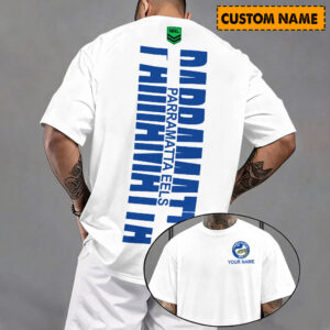 Auspiritmerch Parramatta Eels Casual T-Shirt Custom Name Gift For Fan