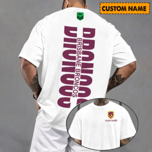 Auspiritmerch Brisbane Broncos Casual T-Shirt Custom Name Gift For Fan