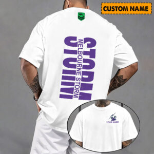 Auspiritmerch Melbourne Storm Casual T-Shirt Custom Name Gift For Fan