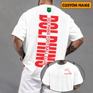 Auspiritmerch Redcliffe Dolphins Casual T-Shirt Custom Name Gift For Fan