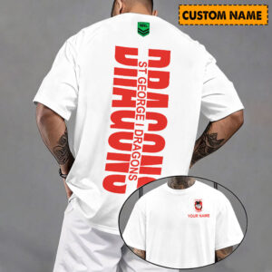 Auspiritmerch St. George Illawarra Dragons Casual T-Shirt Custom Name Gift For Fan