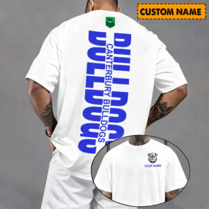 Auspiritmerch Canterbury-Bankstown Bulldogs Casual T-Shirt Custom Name Gift For Fan