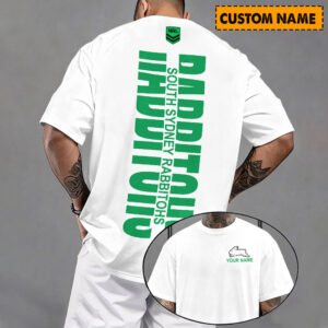Auspiritmerch South Sydney Rabbitohs Casual T-Shirt Custom Name Gift For Fan