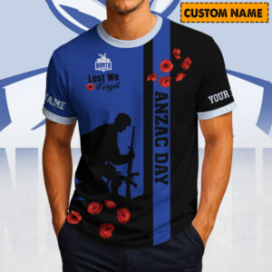 Auspiritmerch North Melbourne x Australia Anzac Day Lest We Forget T-Shirt Custom Name Gift For Fan