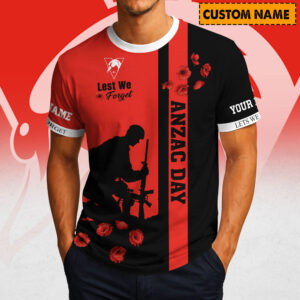 Auspiritmerch Sydney Swans x Australia Anzac Day Lest We Forget T-Shirt Custom Name Gift For Fan