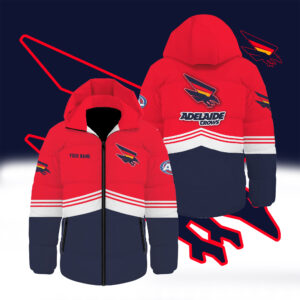 Auspiritmerch Adelaide Crows Waterproof Thickened Down Jacket Custom Name Gifts For Fan