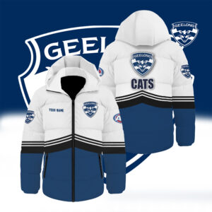 Auspiritmerch Geelong Cats Waterproof Thickened Down Jacket Custom Name Gifts For Fan