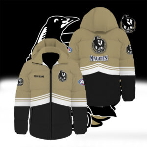 Auspiritmerch Collingwood Magpies Waterproof Thickened Down Jacket Custom Name Gifts For Fan