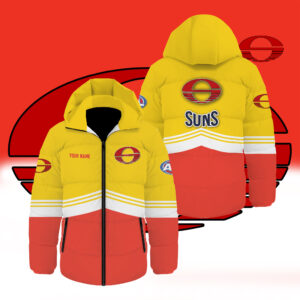 Auspiritmerch Gold Coast Suns Waterproof Thickened Down Jacket Custom Name Gifts For Fan