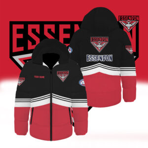 Auspiritmerch Essendon Waterproof Thickened Down Jacket Custom Name Gifts For Fan