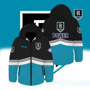 Auspiritmerch Port Adelaide Waterproof Thickened Down Jacket Custom Name Gifts For Fan