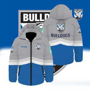 Auspiritmerch Canterbury-Bankstown Bulldogs Waterproof Thickened Down Jacket Custom Name Gifts For Fan