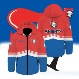 Auspiritmerch Newcastle Knights Waterproof Thickened Down Jacket Custom Name Gifts For Fan