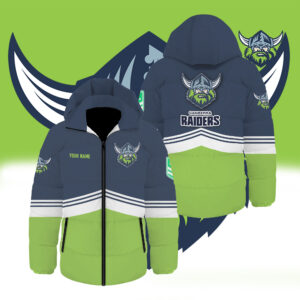 Auspiritmerch Canberra Raiders Waterproof Thickened Down Jacket Custom Name Gifts For Fan