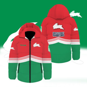Auspiritmerch South Sydney Rabbitohs Waterproof Thickened Down Jacket Custom Name Gifts For Fan