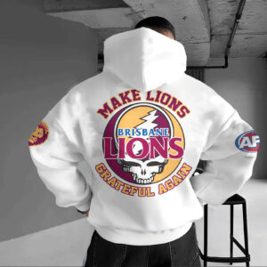 Auspiritmerch Brisbane Lions x Grateful Again Hoodie Custom Name Gifts For Fan