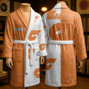 Auspiritmerch GWS Giants Fleece Bathrobe Custom Name Gift For Fan