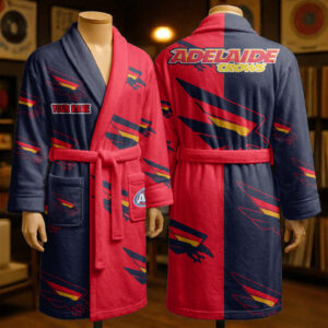 Auspiritmerch Adelaide Crows Fleece Bathrobe Custom Name Gift For Fan
