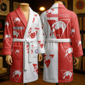 Auspiritmerch Sydney Swans Fleece Bathrobe Custom Name Gift For Fan