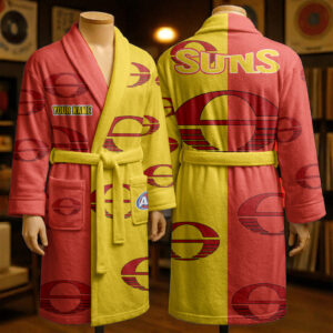 Auspiritmerch Gold Coast Suns Fleece Bathrobe Custom Name Gift For Fan