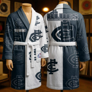 Auspiritmerch Carlton Blues Fleece Bathrobe Custom Name Gift For Fan