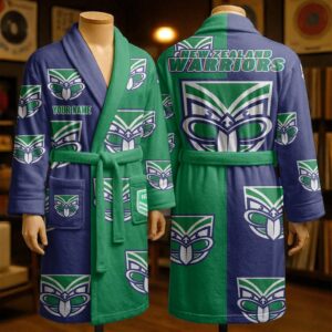 Auspiritmerch New Zealand Warriors Fleece Bathrobe Custom Name Gift For Fan