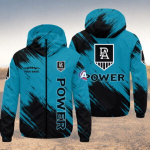 Auspiritmerch Port Adelaide Windbreaker Jacket Custom Name Daily Casual Fashion