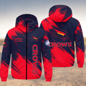 Auspiritmerch Adelaide Crows Windbreaker Jacket Custom Name Daily Casual Fashion