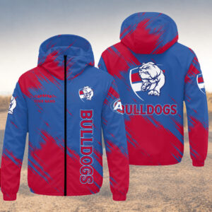 Auspiritmerch Western Bulldogs Windbreaker Jacket Custom Name Daily Casual Fashion