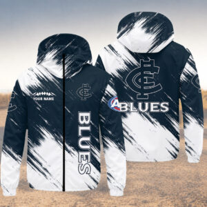 Auspiritmerch Carlton Blues Windbreaker Jacket Custom Name Daily Casual Fashion