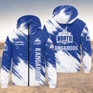 Auspiritmerch North Melbourne Windbreaker Jacket Custom Name Daily Casual Fashion