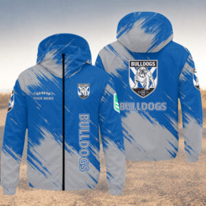 Auspiritmerch Canterbury-Bankstown Bulldogs Windbreaker Jacket Custom Name Daily Casual Fashion