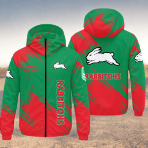 Auspiritmerch South Sydney Rabbitohs Windbreaker Jacket Custom Name Daily Casual Fashion