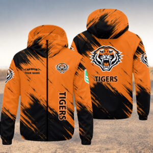 Auspiritmerch Wests Tigers Windbreaker Jacket Custom Name Daily Casual Fashion