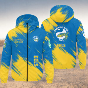Auspiritmerch Parramatta Eels Windbreaker Jacket Custom Name Daily Casual Fashion
