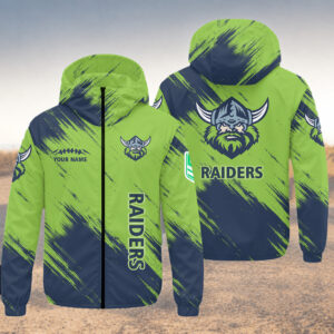 Auspiritmerch Canberra Raiders Windbreaker Jacket Custom Name Daily Casual Fashion