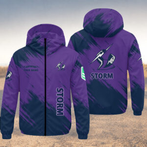 Auspiritmerch Melbourne Storm Windbreaker Jacket Custom Name Daily Casual Fashion