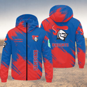 Auspiritmerch Newcastle Knights Windbreaker Jacket Custom Name Daily Casual Fashion