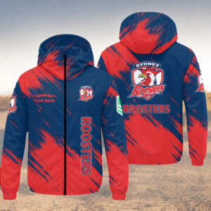 Auspiritmerch Sydney Roosters Windbreaker Jacket Custom Name Daily Casual Fashion